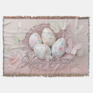 Cobertor Alegria Gentil de Páscoa com Motivo Floral