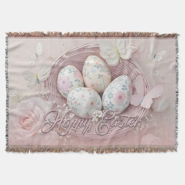 Cobertor Alegria Páscoa com Motif Floral (Frente)