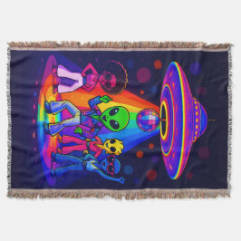 Cobertor Alien Disco UFO with Disco Dancing Aliens