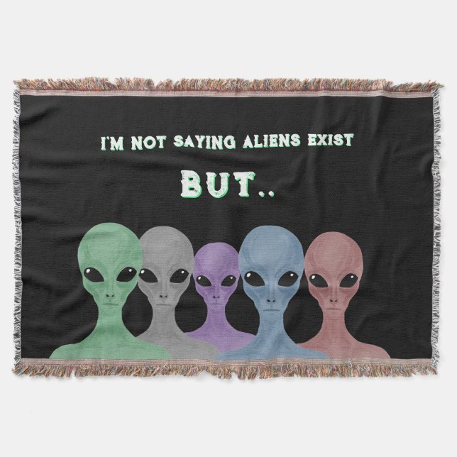Cobertor Alienígenas Únicos Desenhados à Mão e Multicolorid (Frente)