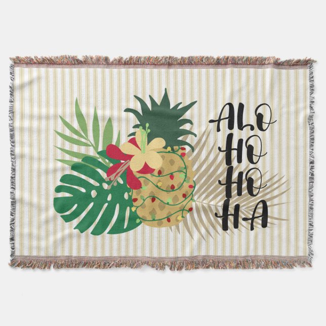 Cobertor ALO-HO-HO-HA-HA-abacaxi tropical havaiano (Frente)