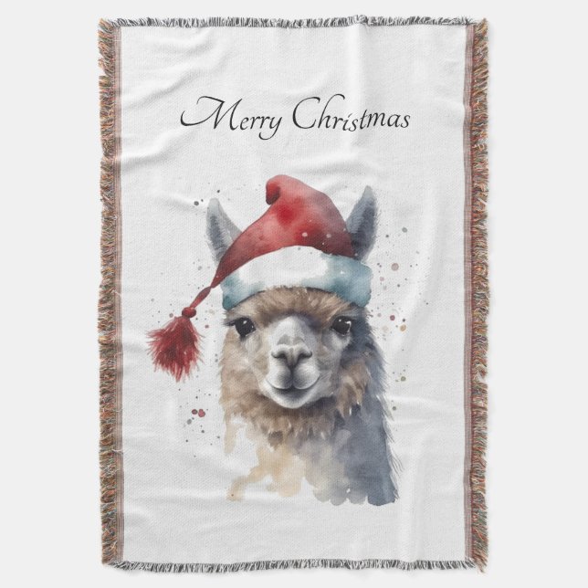Cobertor Alpaca de Natal bonito, personalizado (Frente Vertical)
