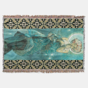 Cobertor Alphonse Mucha Moonlight Clair De Lune Art Nouveau