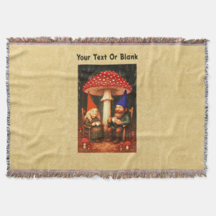 Cobertor Amanita Mushroom e Gnomos