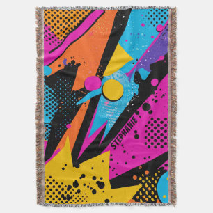 Cobertor Amarelo Elétrico Magenta Grunge Urbano Meia-Tone