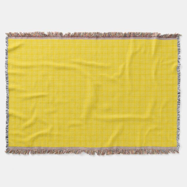 Cobertor amarelo tecido exibido horizontalmente (Frente)