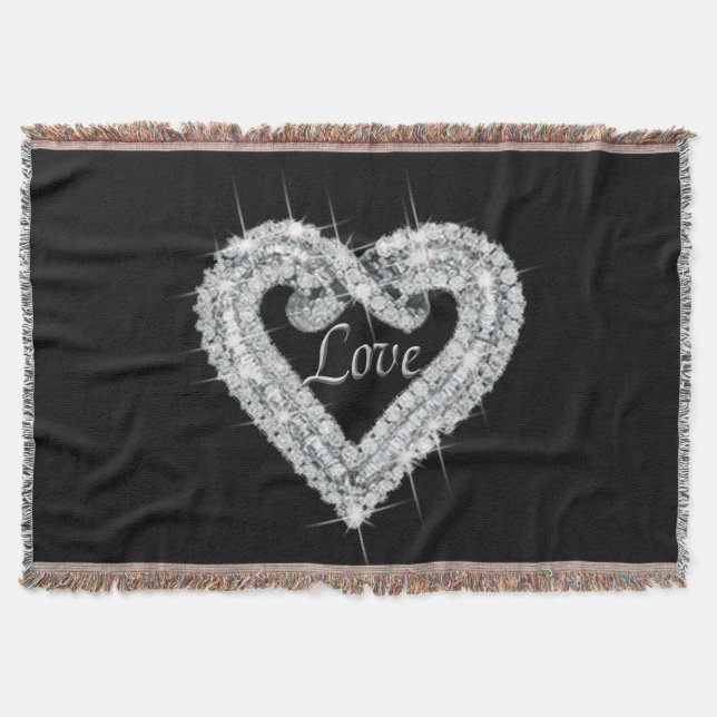 Cobertor Ame Diamond Heart Throw Blanket (Frente)