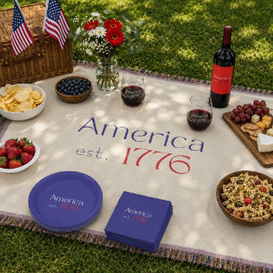 Cobertor América é 1776 Tipografia 4 de julho Neutro