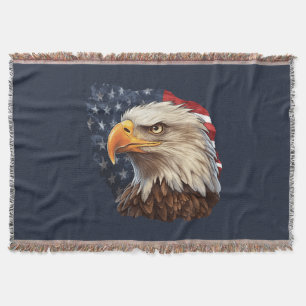 Cobertor American Flag Bald Eagle