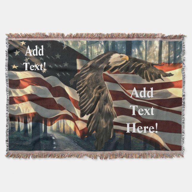 Cobertor American Flag Bald Eagle (Frente)