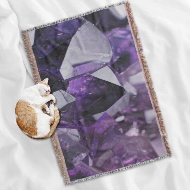 Cobertor ametista roxo holístico de cicatrização de quartzo (spirit quartz healing holistic purple amethyst throw blanket)