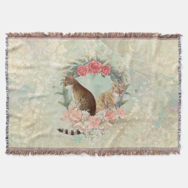 Cobertor Amigos de Loki: Gatos de Mika e Chidori Bengala (Frente)