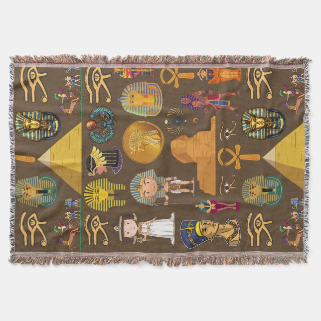 Cobertor Ancient Egyptian Hieroglyphic -Pattern Symbol  (Frente)