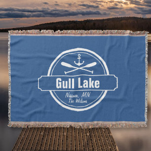 Cobertor Âncora de Gull Lake Minnesota, cidade de paddles