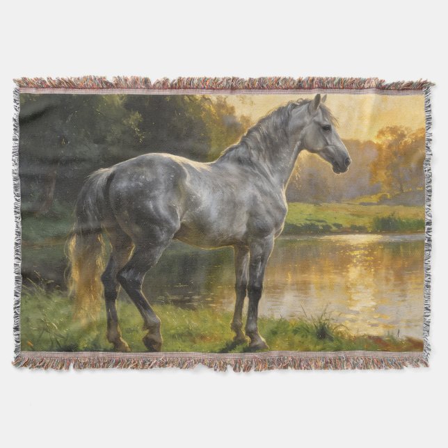 Cobertor Andalusian Stallion by the Lake (Frente)