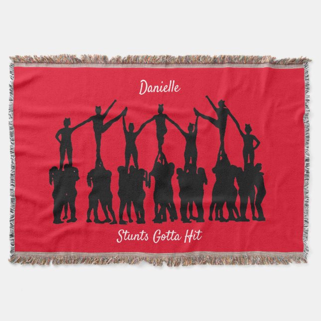 Cobertor Animadora de torcida "Stunts Gotta Hit" Vermelho P (Frente)