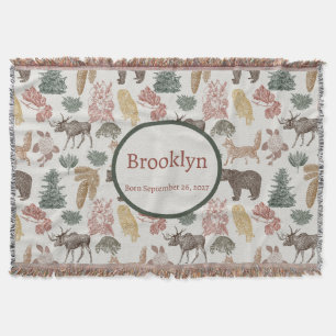 Cobertor Animais Da Floresta - Ursos Rústicos, Raposas, Cor