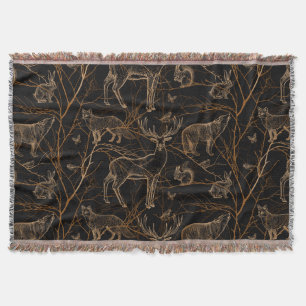 Cobertor Animais Selvagens Florestais Ursos Ursos Escuros