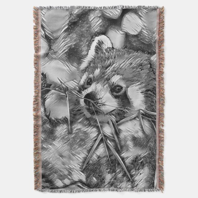 Cobertor AnimalArtBW_RedPanda_001 (Frente Vertical)