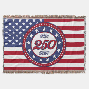 Cobertor Aniversário de 250 anos da América com a bandeira