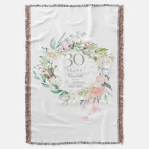 Cobertor Aniversário de Casamento de Pérolas de 30 anos com