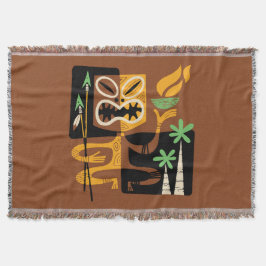 Cobertor Antigos Rituais Tribais: Homem com Fogo e Lança