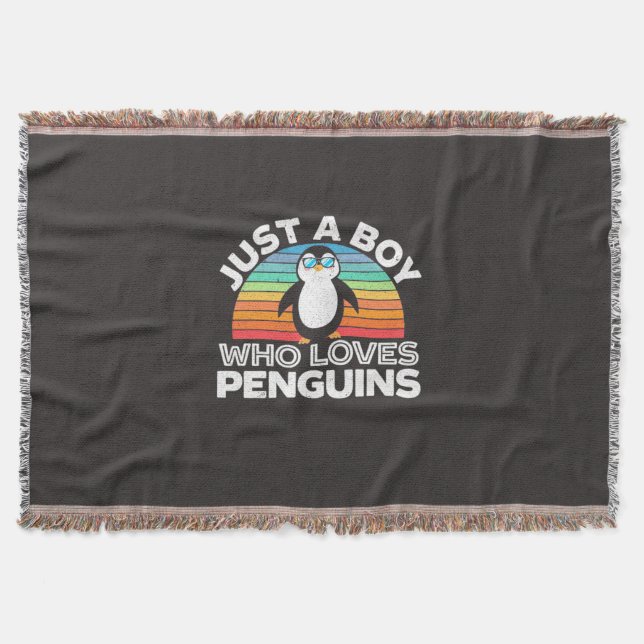 Cobertor Apenas Um Menino Que Ama Pinguins (Frente)