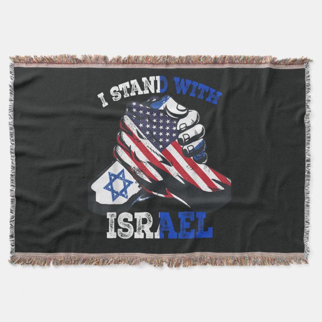 Cobertor Apoio Eu Fico com a Herança Judaica Israelense (Frente)