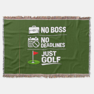 Cobertor Aposentadoria de golfe com bandeira de golfe no ve