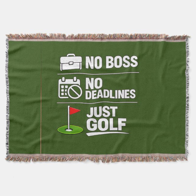 Cobertor Aposentadoria de golfe com bandeira de golfe no ve (Frente)