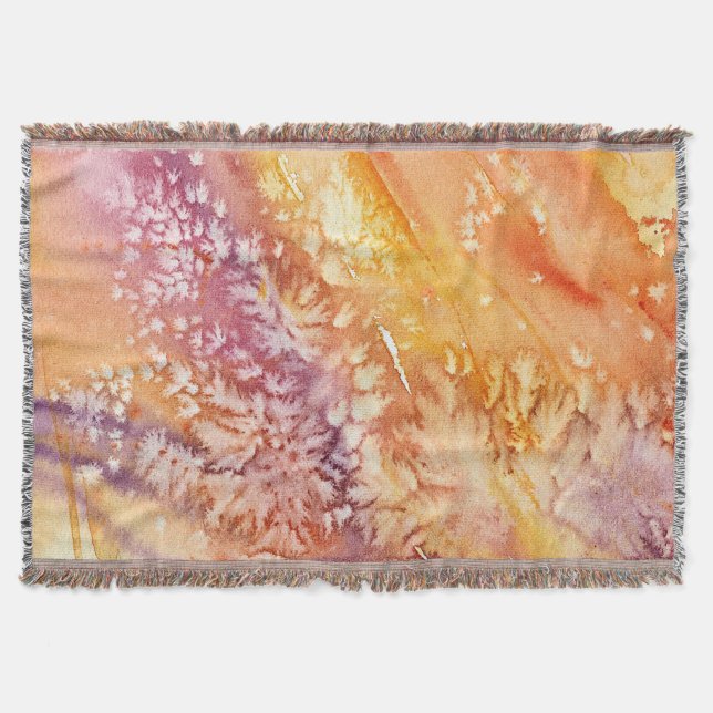 Cobertor APRICOT SORBET Abstrato Watercolor (Frente)