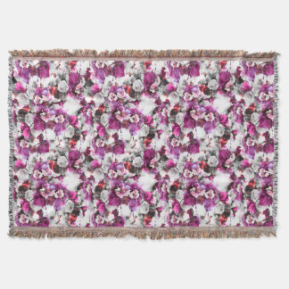 Cobertor Aquarela Floral - Design abstrato rosa e branco