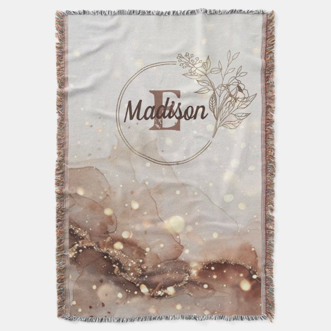 Cobertor Aquarela Marmoreada com Acentos de Largura (Frente Vertical)