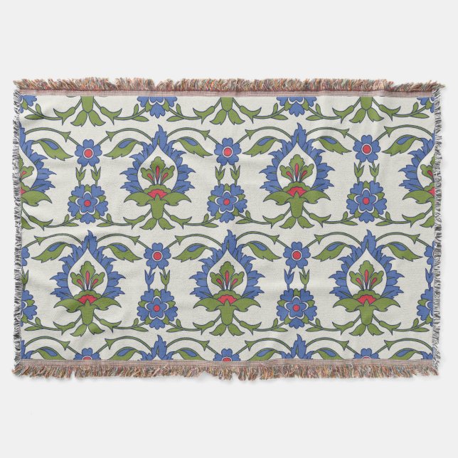 Cobertor Árabe Tradicional: Iznik Azulejo Invisível. (Frente)