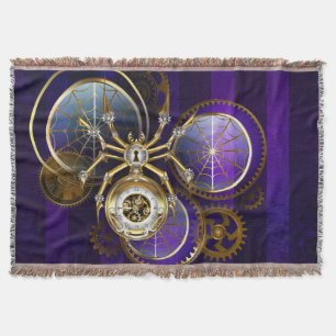 Cobertor Aranha Steampunk no fundo roxo