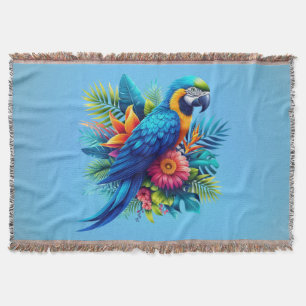 Cobertor Arara tropical azul-colorida