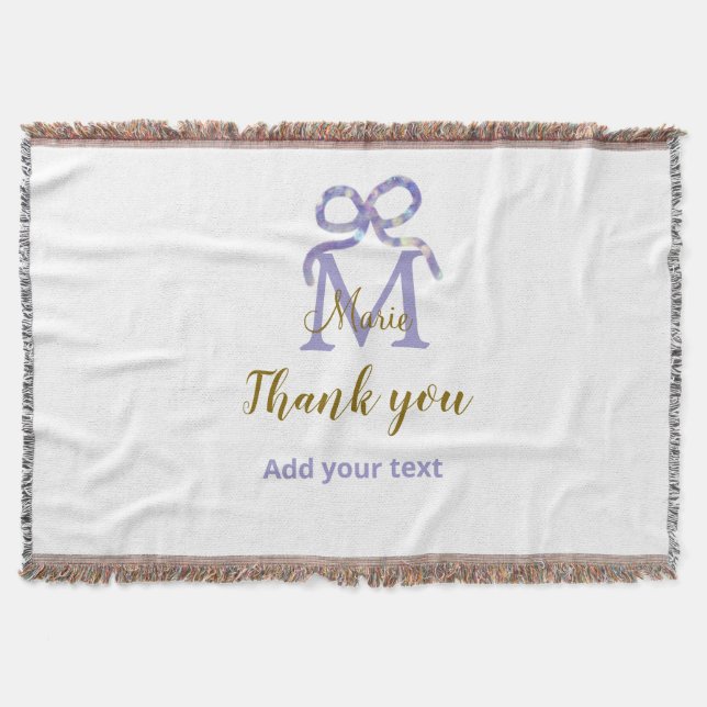 Cobertor Arco brilhante púrpura adicionar nome letra obriga (Frente)