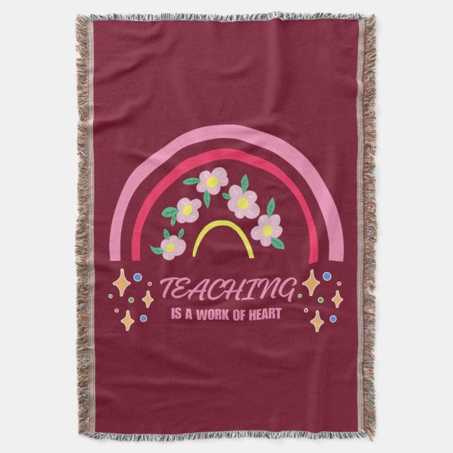 Cobertor Arco-Íris Ensino é uma obra de coração (Frente Vertical)