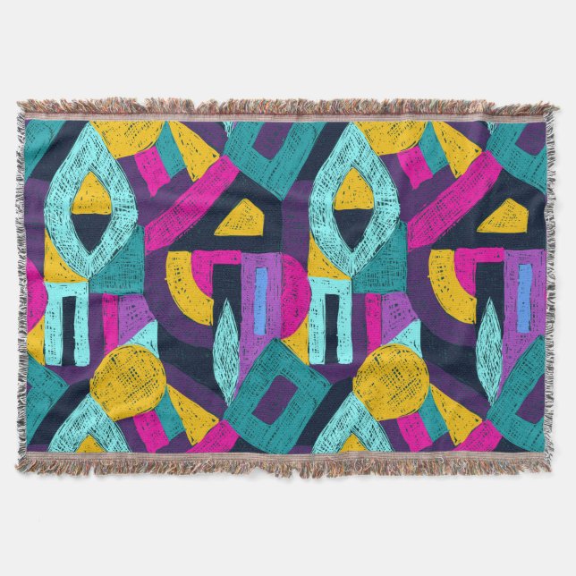 Cobertor Arcos retrorreflectores: pop geométrica. (Frente)