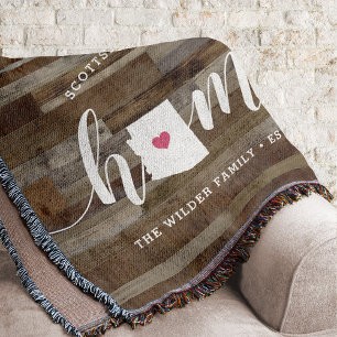 Cobertor Arizona Home State Personalizado Wood Look