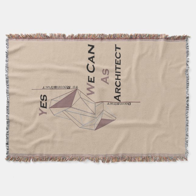 Cobertor arquitetura, design moderna, arte geométrica, pret (Frente)