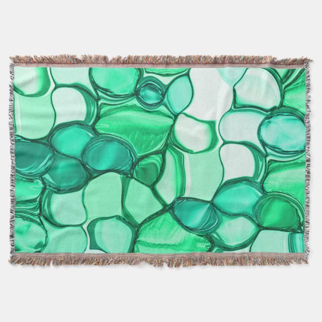 Cobertor Arredondar como pedras em tons de verde claro para (Frente)