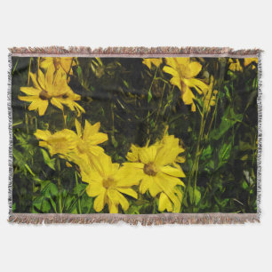 Cobertor Arrofiraf Balsamroot Yellow Wilflower Abstrato