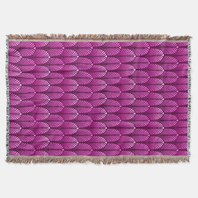 Cobertor Art Deco Feather Standard, Ametist Roxo (Frente)