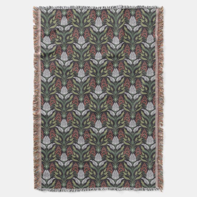 Cobertor Art Nouveau Floral Throw (Frente Vertical)