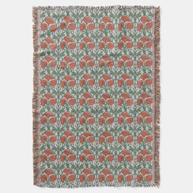 Cobertor Art Nouveau Floral Throw Blanket (Frente Vertical)