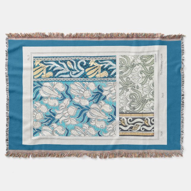 Cobertor Art nouveau iris lily floral art (Frente)
