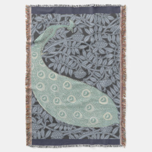 Cobertor Art Nouveau Peacock Classic Vintage Bird