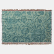 art Nouveau,teal,estilo William Morris, floral,chi