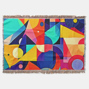 Cobertor Arte Abstrata Geométrica Vibrante